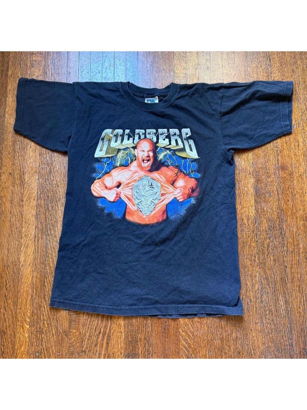 Vintage 1990s Goldberg Man or Machine T-Shirt, WCW Wrestling, Royal Avalon Large